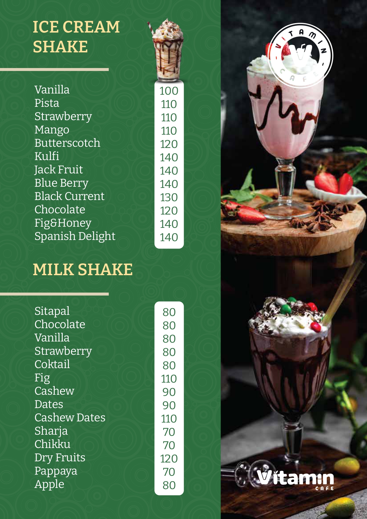 Vitamin Cafe menu page 11