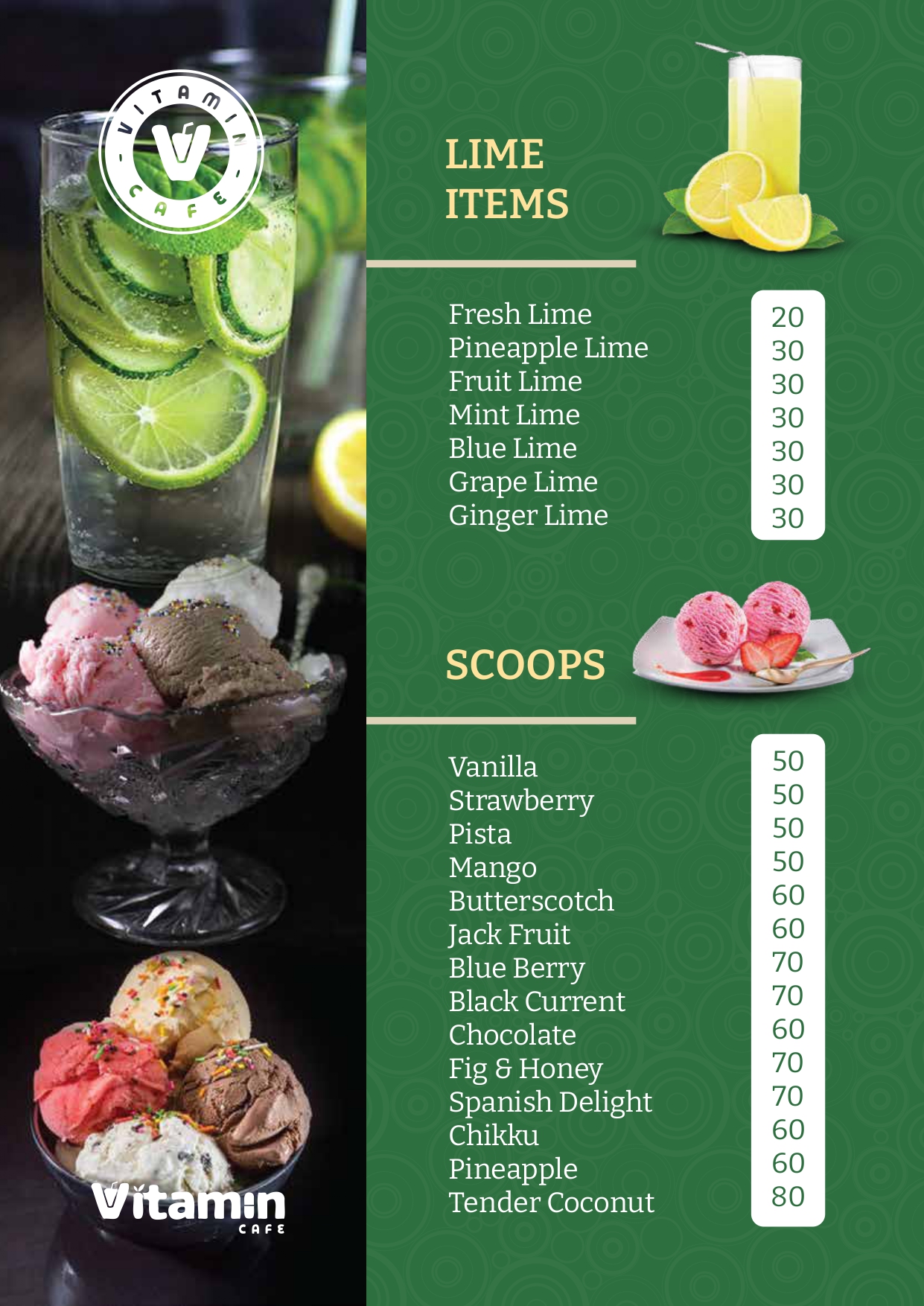 Vitamin Cafe menu page 14