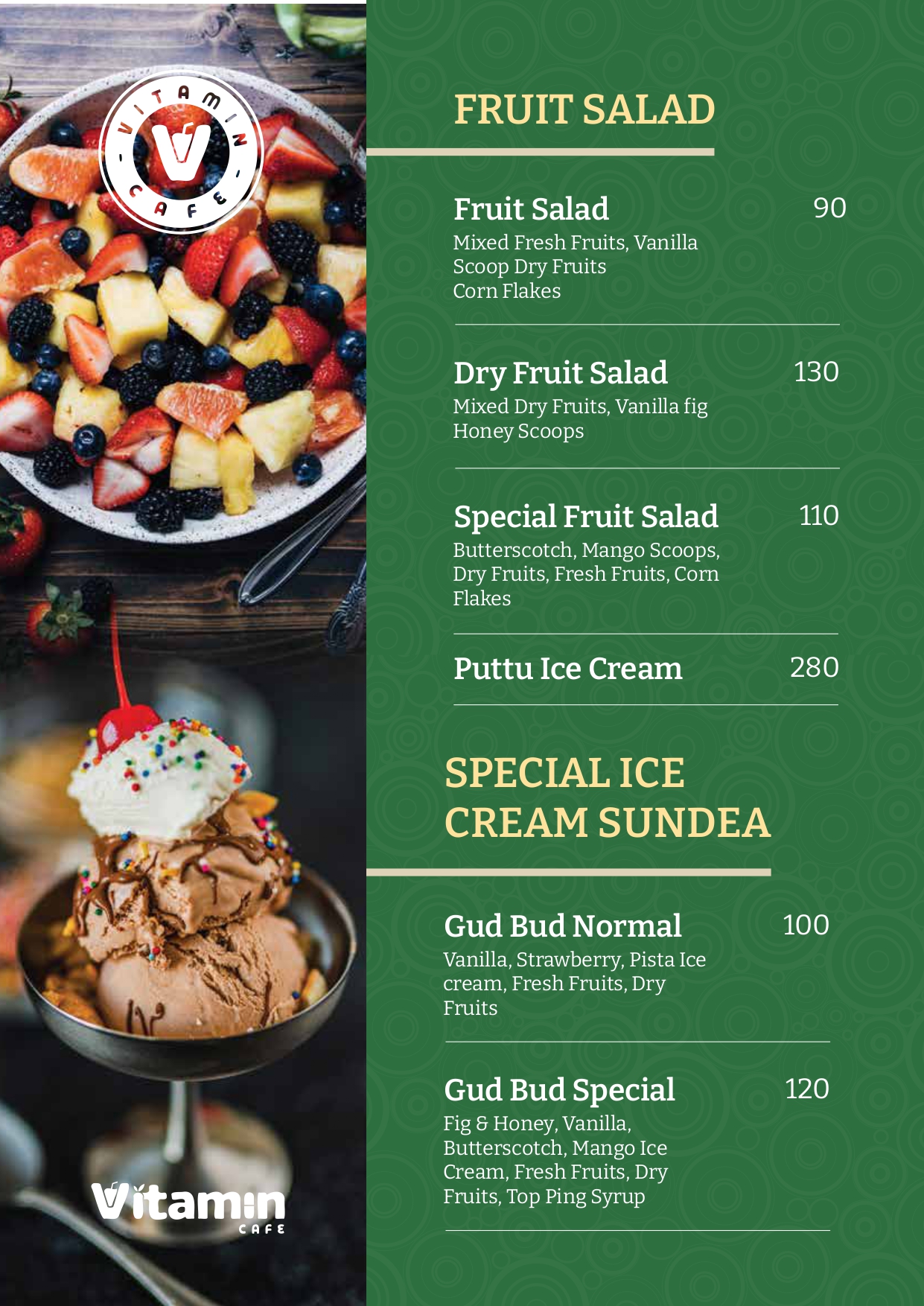 Vitamin Cafe menu page 6